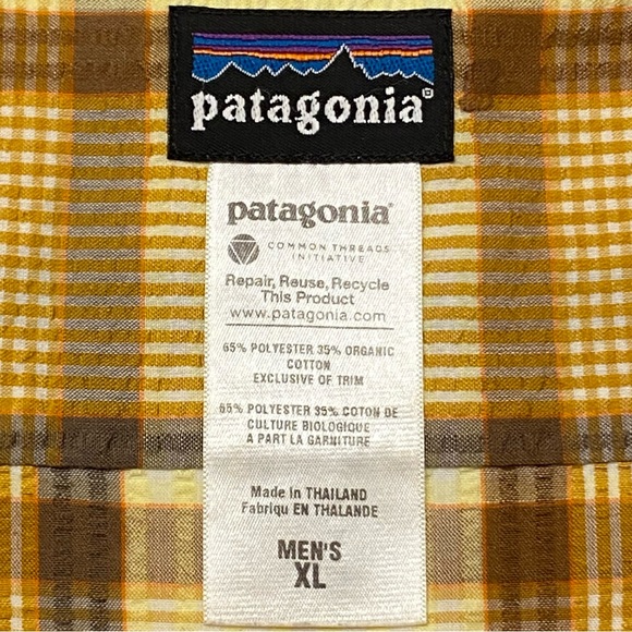 Patagonia Puckerware Shirt, Men's Size:XL Yellow, Orange and Brown, Like New - Picture 7 of 8